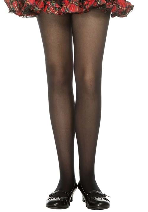 Black Opaque Tights for Girls - US 4857