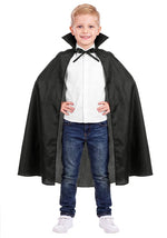 36-Inch Kid's Black Taffeta Costume Cape - US 4600