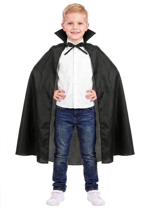 36-Inch Kid's Black Taffeta Costume Cape - US 4600
