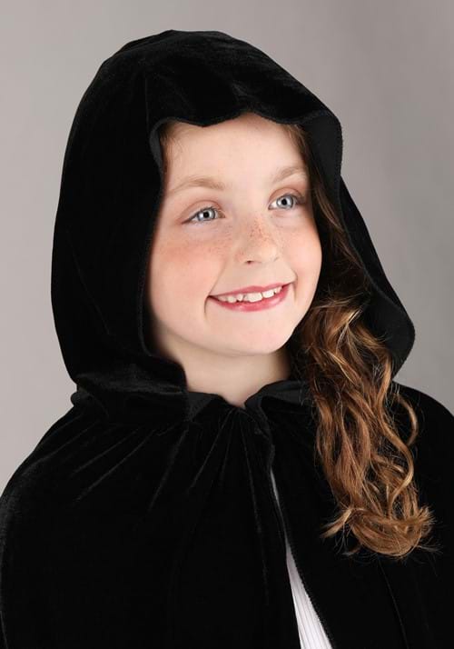 Black Velvet Hooded Kid's Cape - US 4010