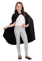 Black Velveteen Cape for Kids - US 3776