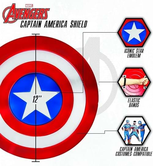 Kid's 12-Inch Captain America Shield - US 6249