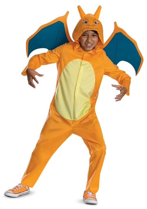 Kid's Pokémon Charizard Hooded Jumpsuit Costume - US 3406