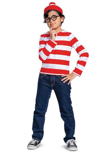 Striped Where's Waldo Costume for Kids - US 8172