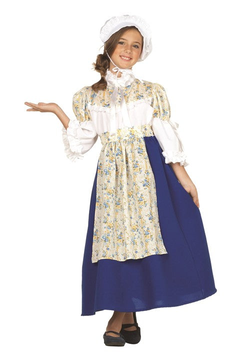 Kid's Colonial Cottage Girl Blue Costume Dress - US 4233