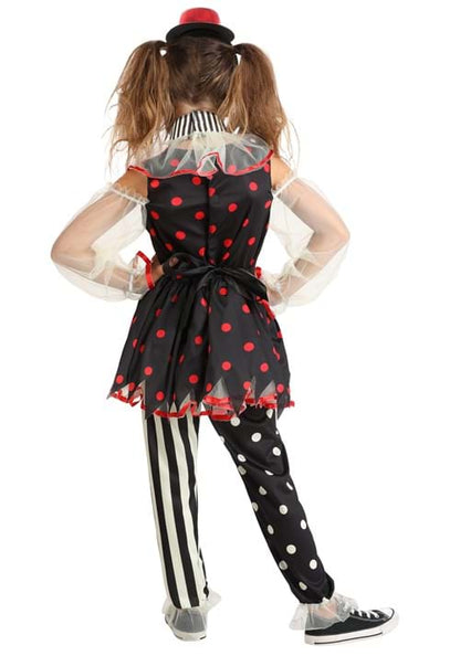 Girl's Creepy Vintage Clown Costume - US 6566