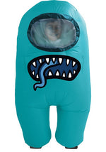 Kid's Cyan Among Us Imposter Inflatable Costume - US 3506
