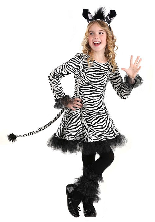 Girl's Dazzling Zebra Costume Dress - US 1166
