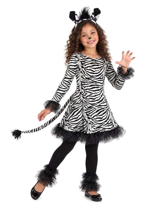 Girl's Dazzling Zebra Costume Dress - US 1166