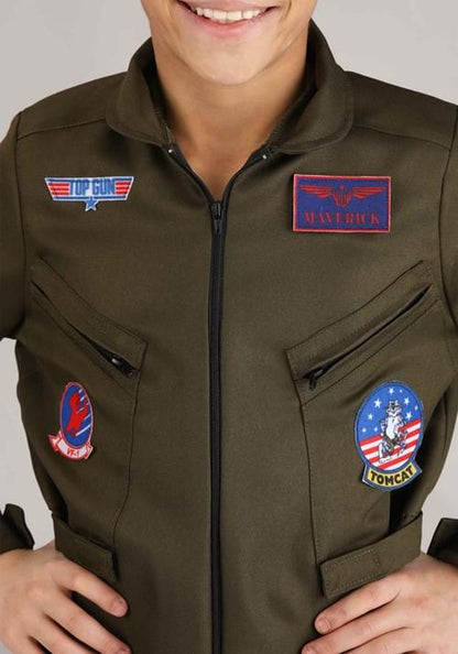 Top Gun Deluxe Flight Suit Costume for Kids - US 7189