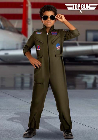 Top Gun Deluxe Flight Suit Costume for Kids - US 7189
