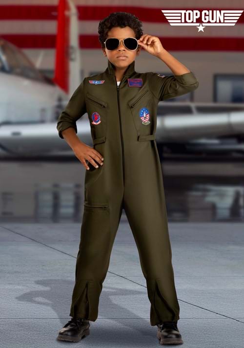 Top Gun Deluxe Flight Suit Costume for Kids - US 7189