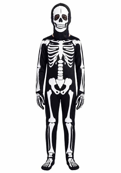 Kid's Glow in the Dark Skeleton Costume Onesie - US 8735