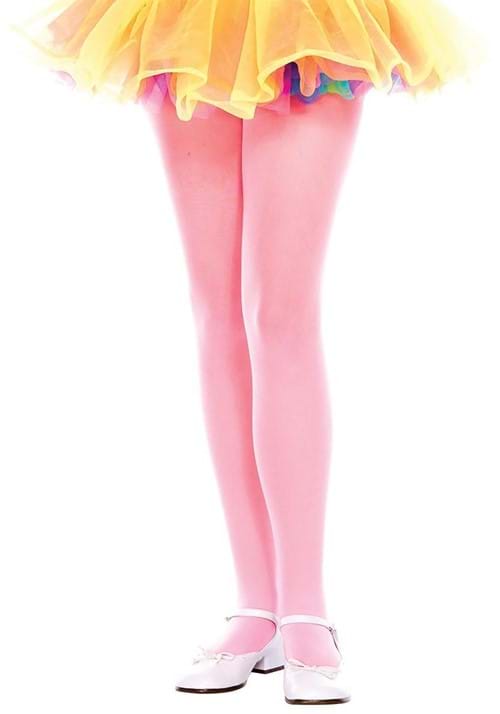 Girl's Light Pink Opaque Costume Tights - US 0790