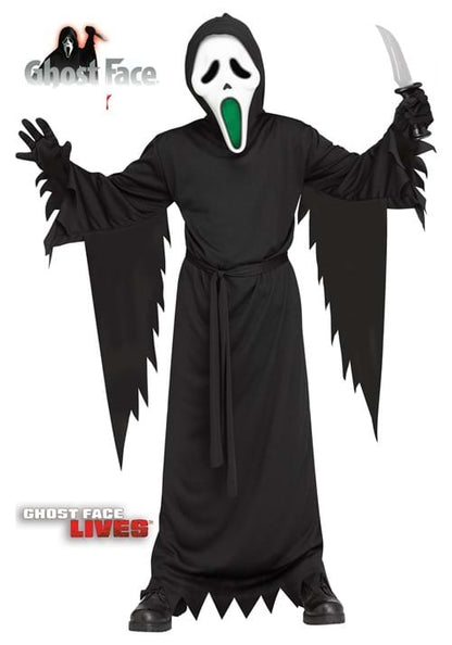 Light Up Fade Mouth Kid's Ghost Face Costume - US 9949