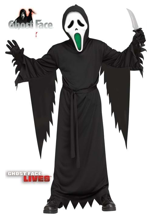 Light Up Fade Mouth Kid's Ghost Face Costume - US 9949