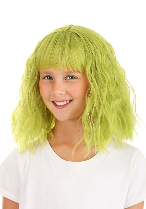 Mossy Green Wavy Wig for Girls - US 7686