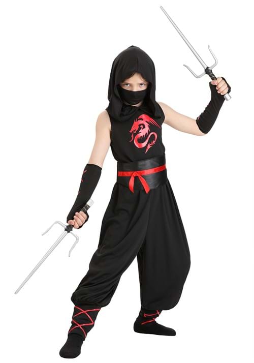 Muscle Black Ninja Costume for Kids - US 9820