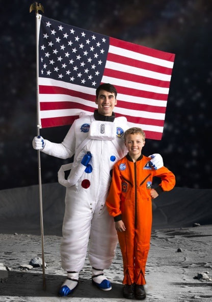 Orange Astronaut Jumpsuit Kid's Costume - US 9049