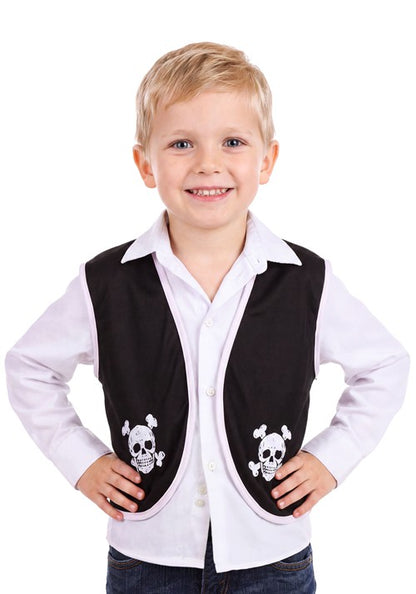 Kid's Pirate Black Costume Vest Accessory - US 2324
