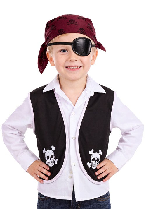 Kid's Pirate Black Costume Vest Accessory - US 2324