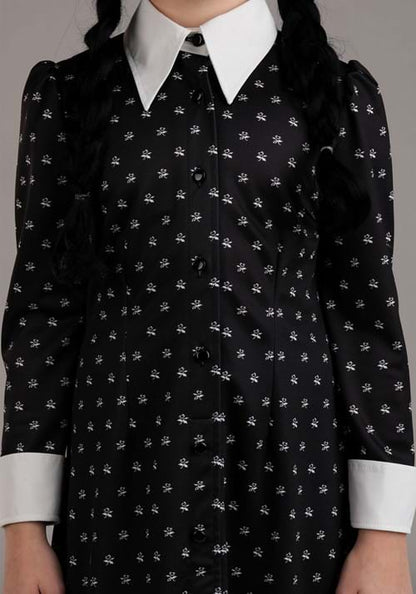 Wednesday Addams Polka Dot Girl's Costume Dress - US 9010