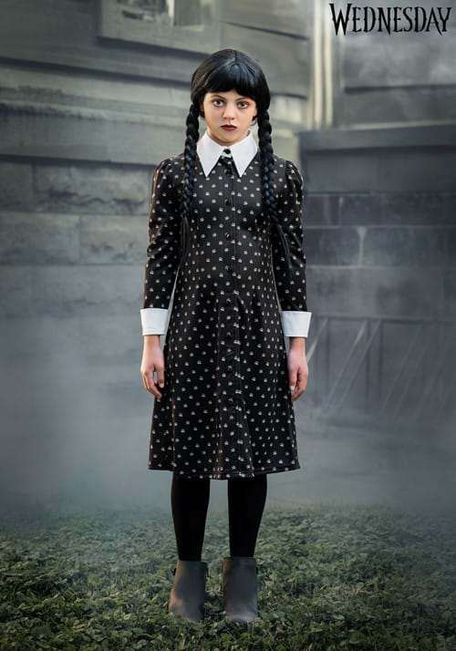 Wednesday Addams Polka Dot Girl's Costume Dress - US 9010
