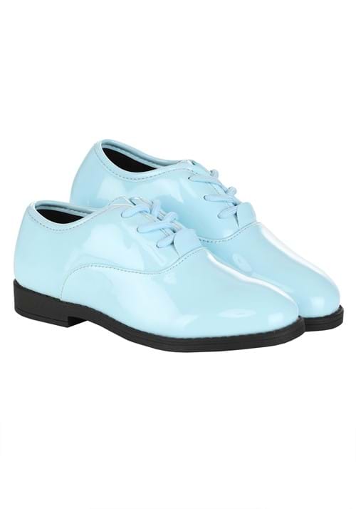 Powder Blue Shiny Tuxedo Shoe for Kids - US 5019