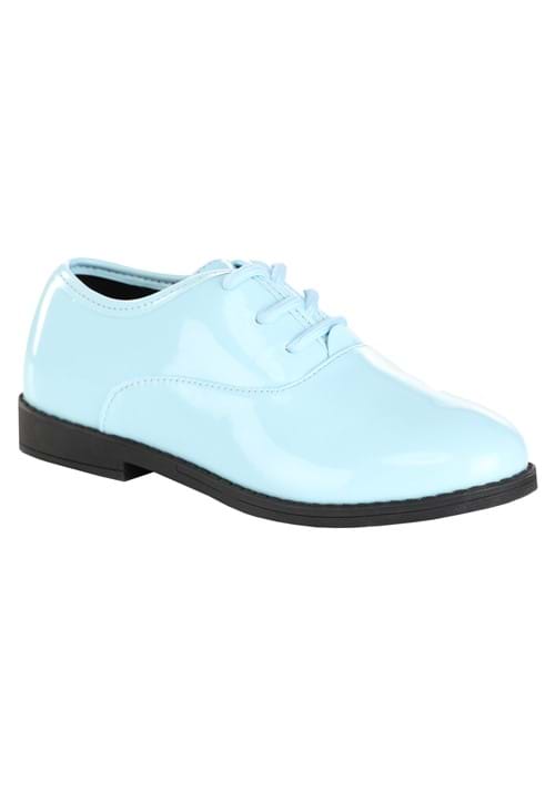 Powder Blue Shiny Tuxedo Shoe for Kids - US 5019