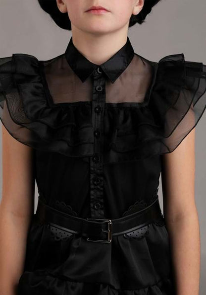 Girl's Deluxe Wednesday Addams Rave'N Dance Costume Dress - US 4616