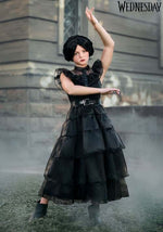 Girl's Deluxe Wednesday Addams Rave'N Dance Costume Dress - US 4616