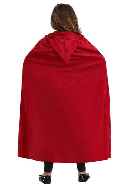 Kid's Red Velvet Hooded Cape - US 3611