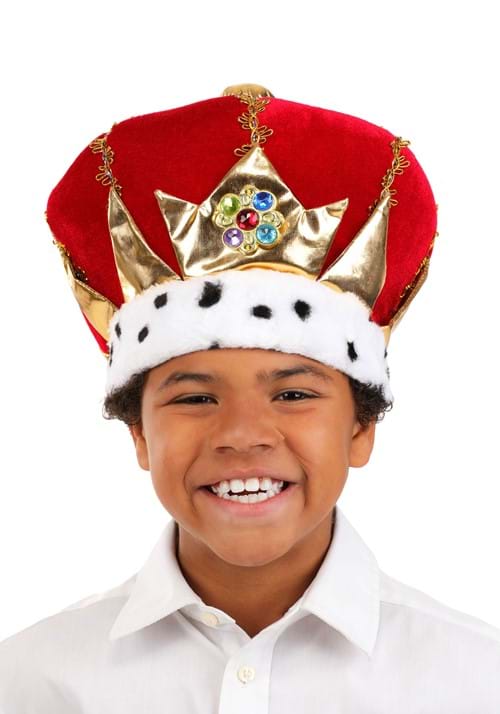 Royal Red King Costume Hat for Kids - US 5217