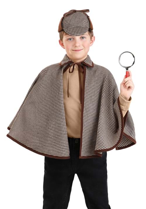 Kid's Sherlock Holmes Hat and Poncho Costume Accessory Kit - US 1127
