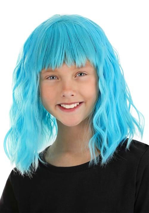 Sky Blue Wavy Wig for Kids - US 0056