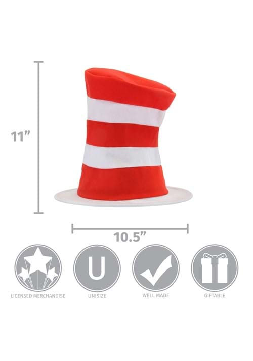 Kid's Dr. Seuss Cat in the Hat Striped Costume Hat - US 4996
