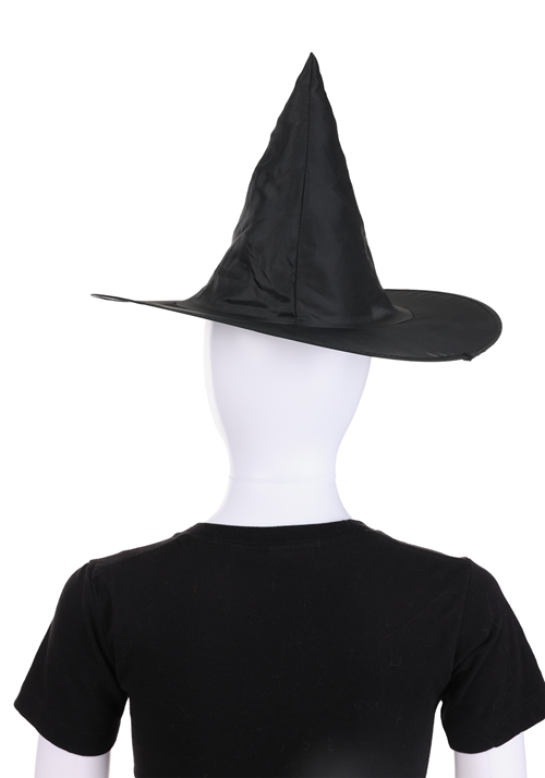 14-Inch Kid's Taffeta Black Witch Hat Accessory - US 5355