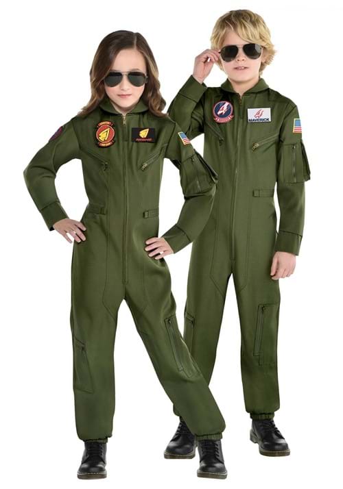 Kid's Top Gun Movie Flight Uniform Costume - US 9743
