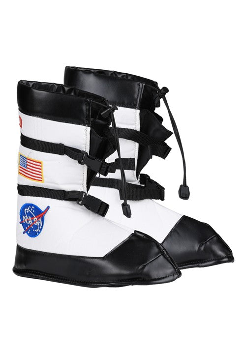 Kid's White Astronaut Costume Boots - US 4859