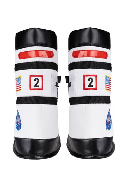 Kid's White Astronaut Costume Boots - US 4859
