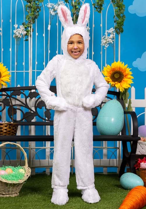 Kid's Open Face White Bunny Costume - US 5278