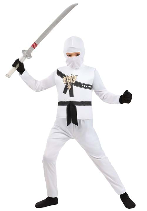 Kid's White Ninja Master Costume - US 0120