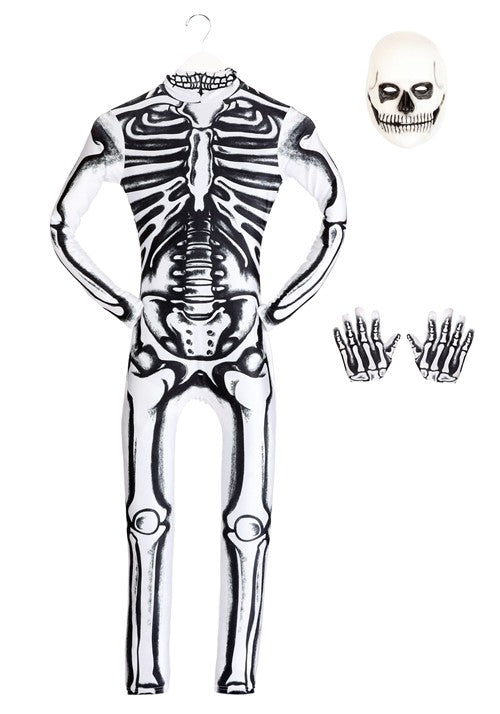 Kid's White Skeleton Costume - US 7530