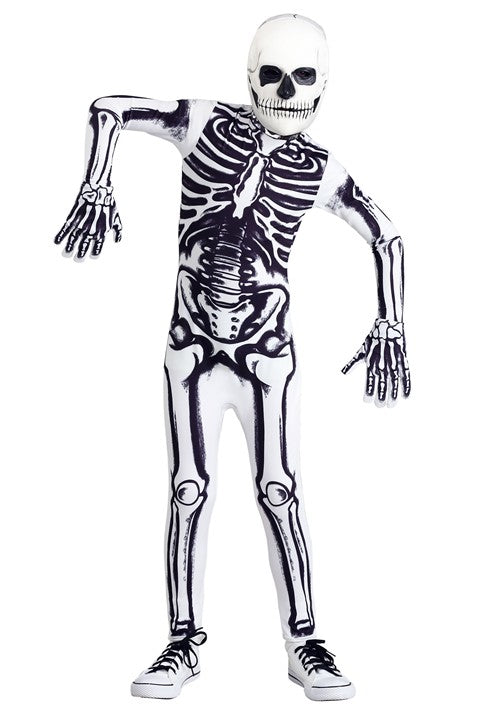 Kid's White Skeleton Costume - US 7530