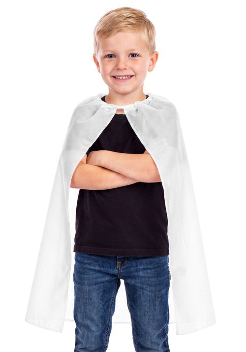 26-Inch Kid's White Superhero Costume Cape - US 2526
