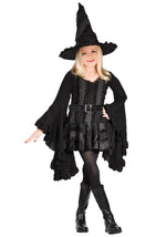 Girl's Black Witch Costume Dress - US 3630