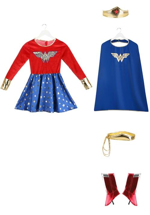 Wonder Woman Long Sleeve Dress Costume for Girls - US 6647