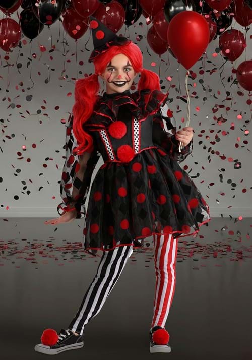 Wonderland Red Clown Costume for Girls - US 7149