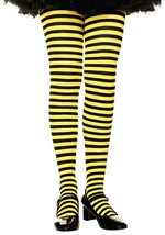 Yellow and Black Girl's Striped Tights - US 2039