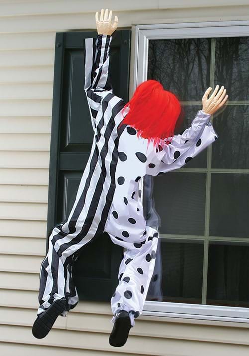 Killer Clown Window Hanging Halloween Decoration - US 3594